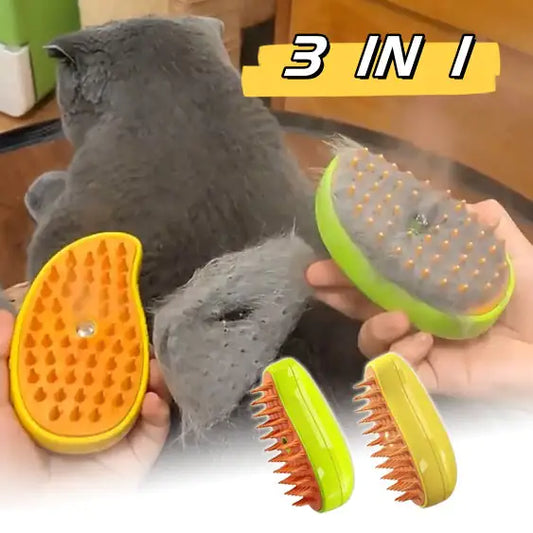 3-in-1 Electric Spray and Massage Brush for Cats and Dogs